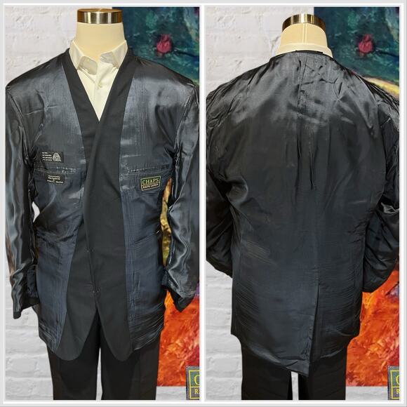 Vtg Chaps Ralph Lauren Giovedi Suit 46L 38x31 Navy Blue John L Ashe Exclusive - Picture 5 of 16